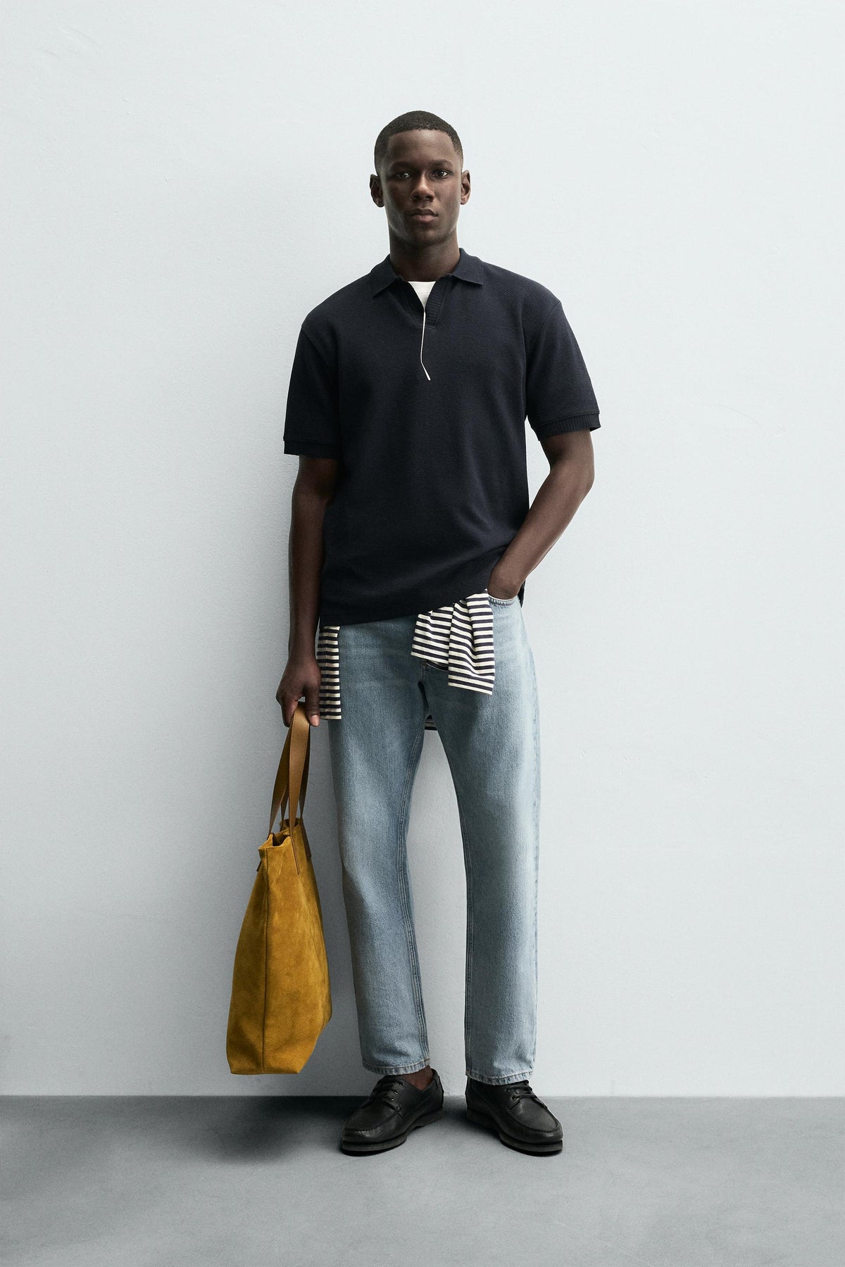 TEXTURED REGULAR FIT POLO SHIRT - Image 1