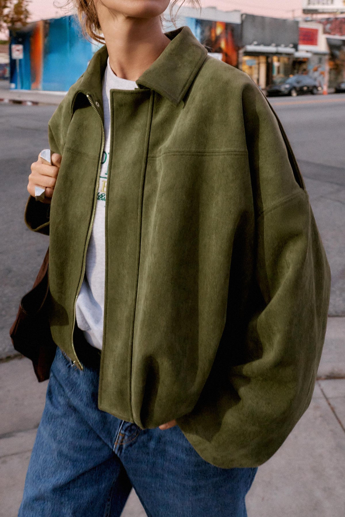 Wildleder-Bomberjacke