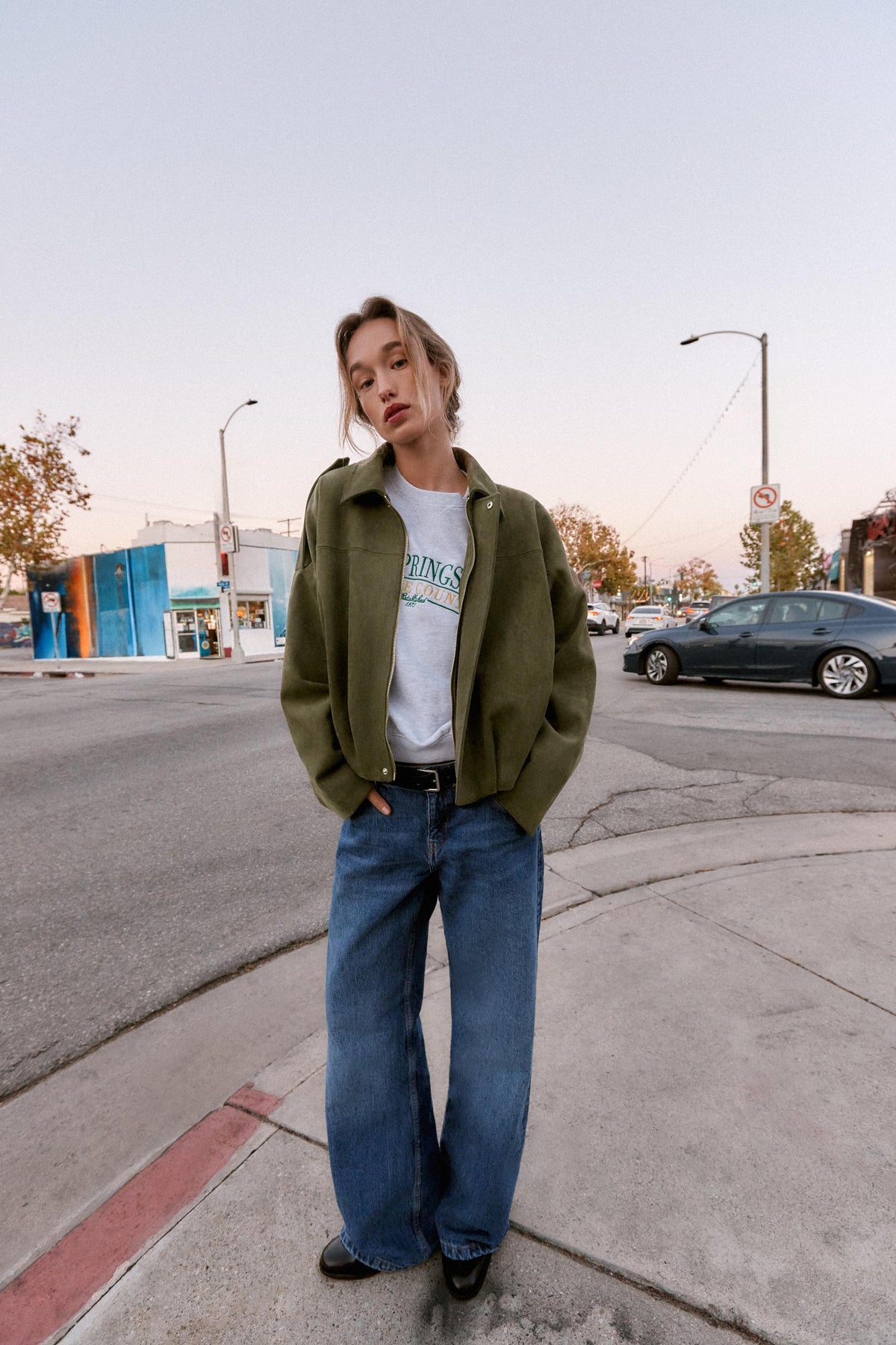 Wildleder-Bomberjacke