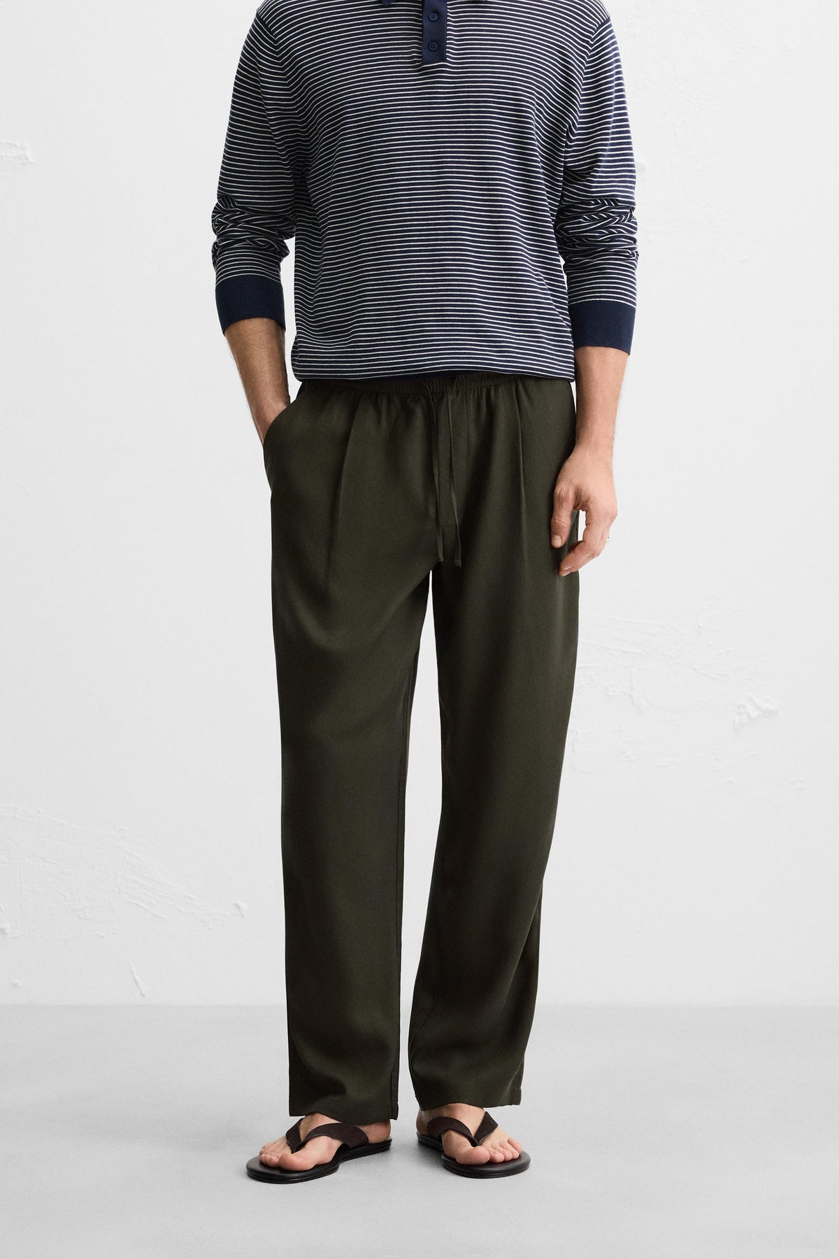 RELAXED FIT LYOCELL TROUSERS - Image 2