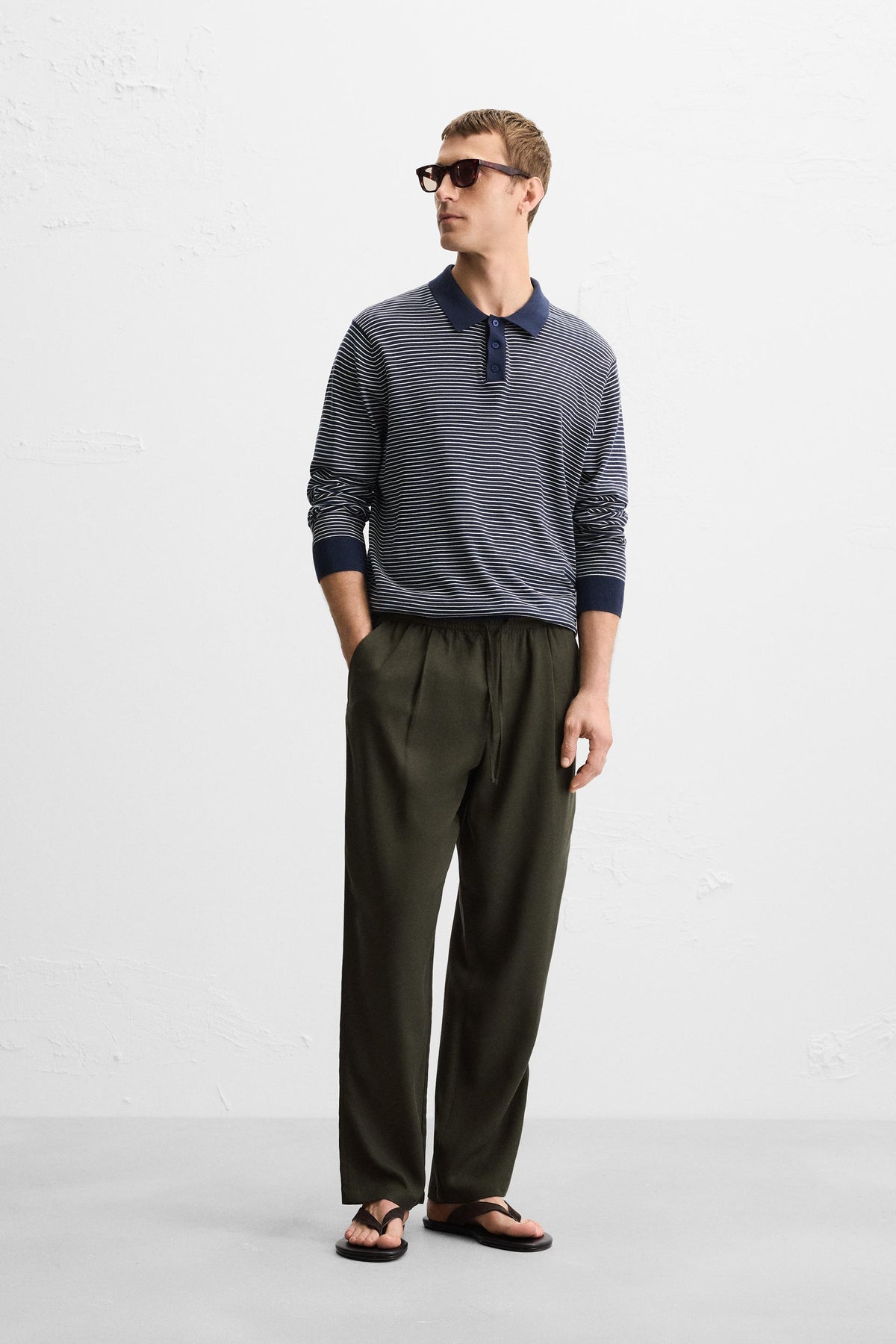 RELAXED FIT LYOCELL TROUSERS - Image 1