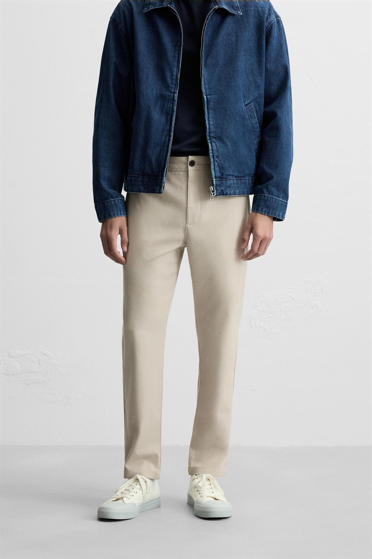 COMFORT TEXTURED CHINO TROUSERS - Image 2