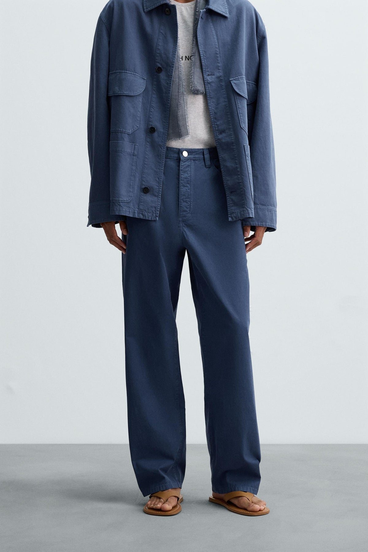 WASHED STRAIGHT-LEG TROUSERS - Image 2