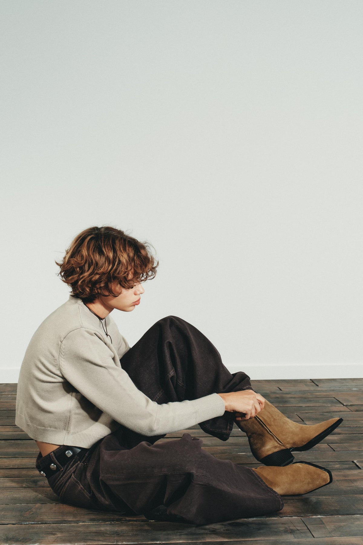 Wildleder-Ankle-Boots mit Absatz