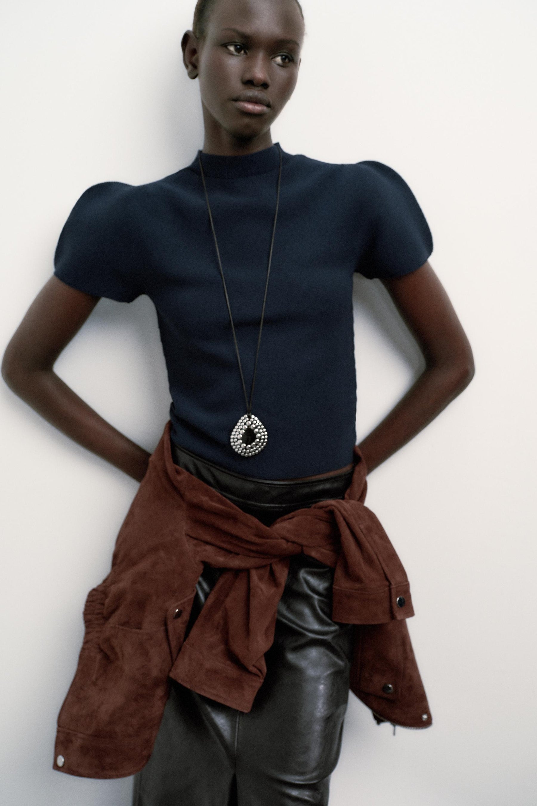 Strickpullover mit Puffärmeln