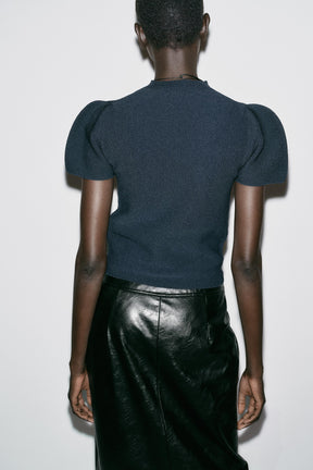 Strickpullover mit Puffärmeln