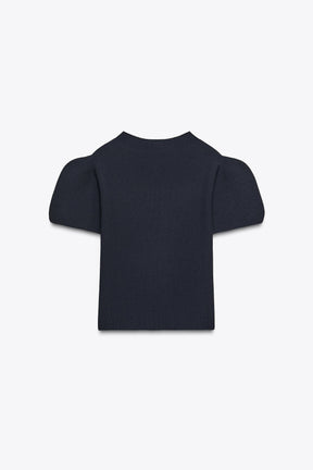 Strickpullover mit Puffärmeln