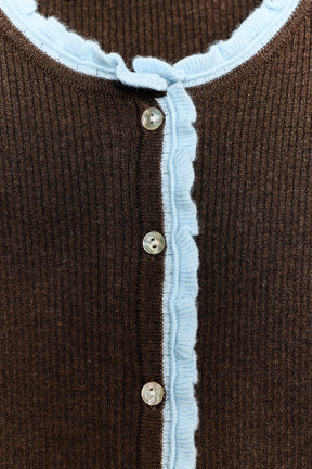 Kontrastfarbener Strickcardigan