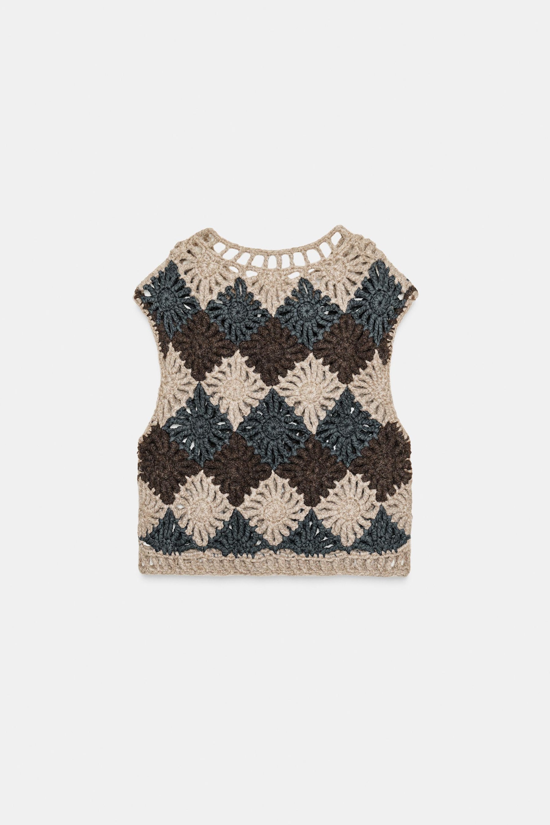 CROCHET KNIT JUMPER WAISTCOAT - Image 4