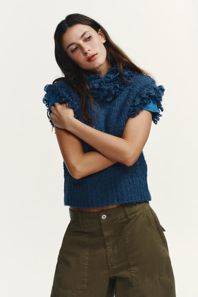 FRINGED KNIT JUMPER VEST - Image 2