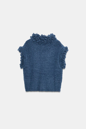 FRINGED KNIT JUMPER VEST - Image 7