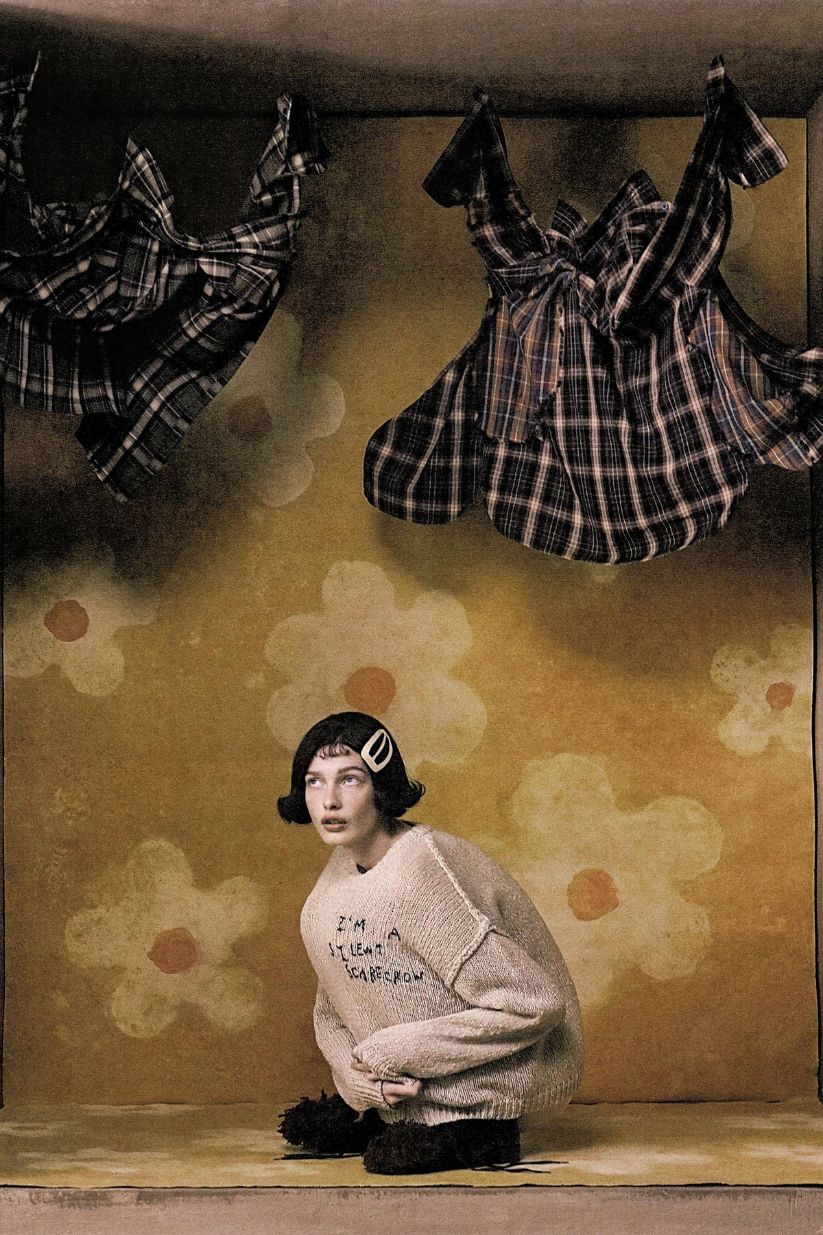 Wollpullover mit Stickerei