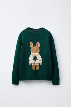Bestickter Strickpullover