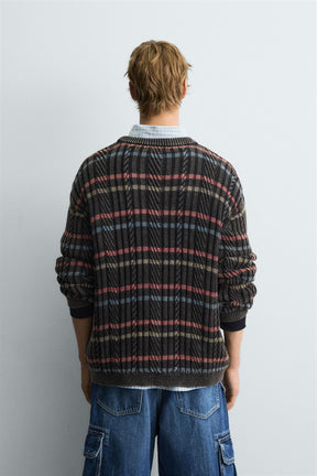 TEXTURED STRIPE SWEATER - Image 3
