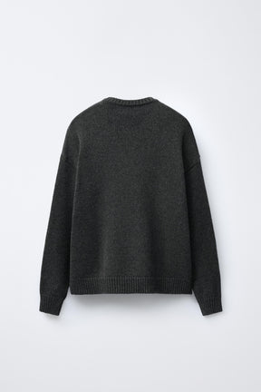 WOOL KNIT JUMPER EMBROIDERED REINDEER HEARTS - Image 2