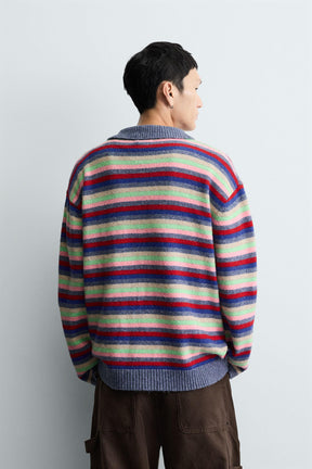 STRIPED JACQUARD KNIT POLO SHIRT - Image 3