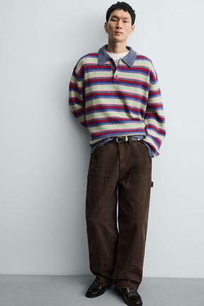 STRIPED JACQUARD KNIT POLO SHIRT - Image 5