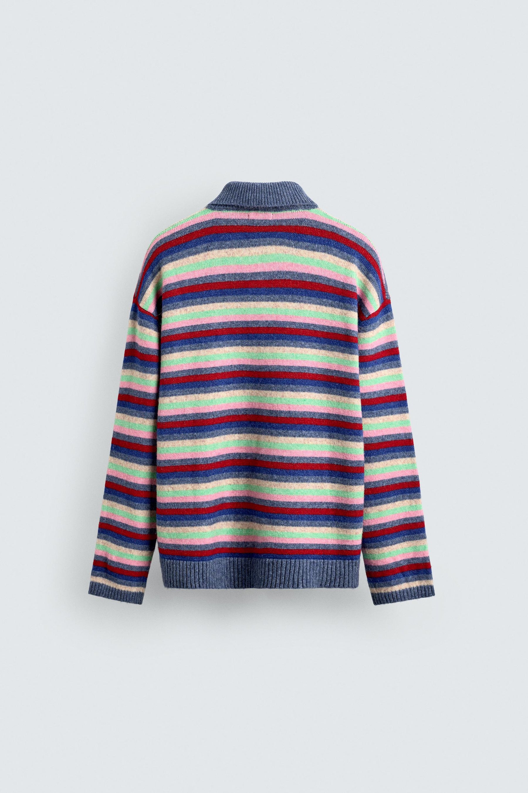 STRIPED JACQUARD KNIT POLO SHIRT - Image 7