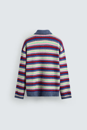 STRIPED JACQUARD KNIT POLO SHIRT - Image 7