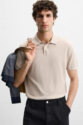 KNIT COTTON - SILK POLO SHIRT - Image 6