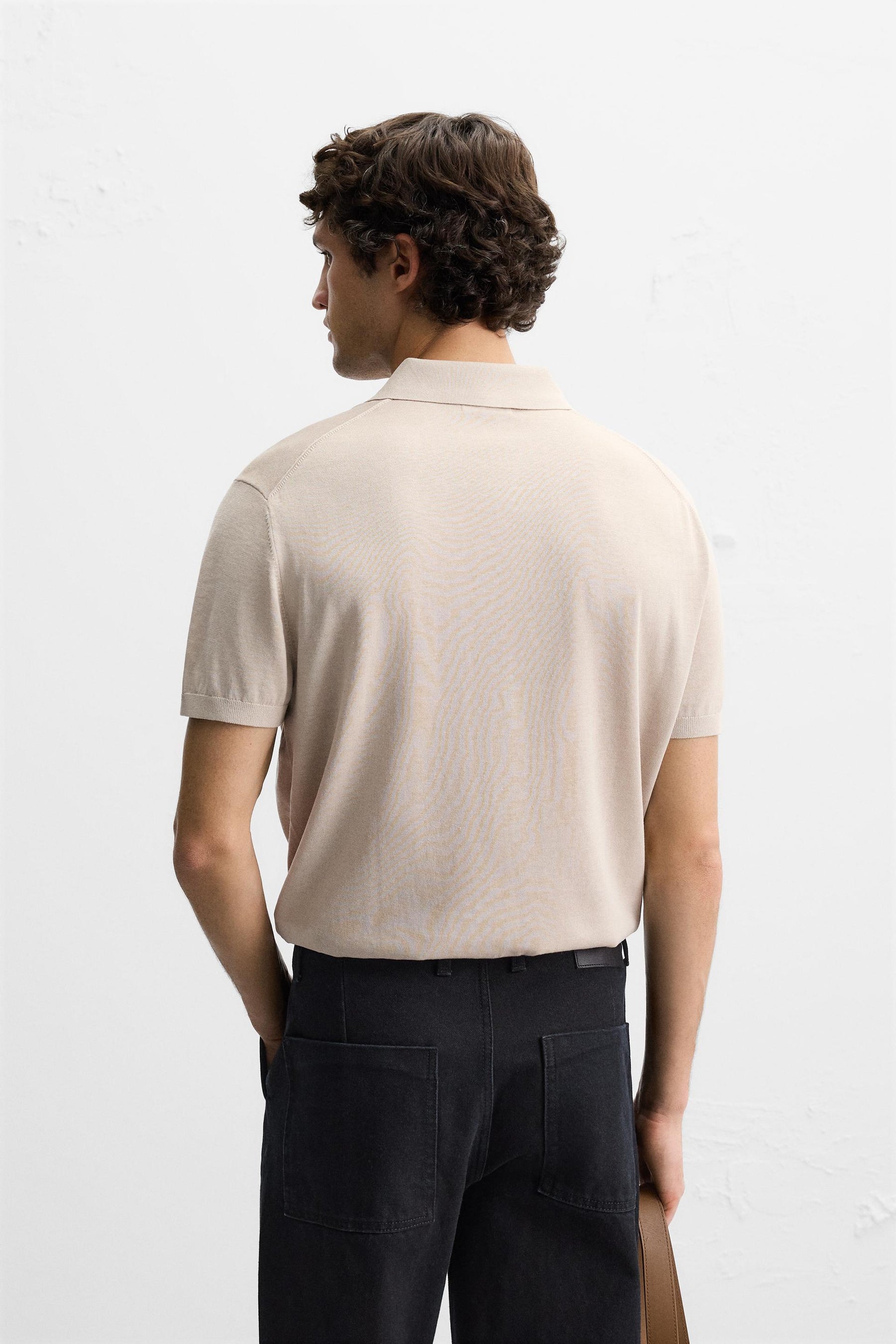 KNIT COTTON - SILK POLO SHIRT - Image 3