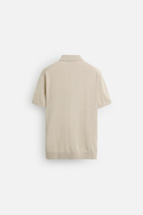 KNIT COTTON - SILK POLO SHIRT - Image 7