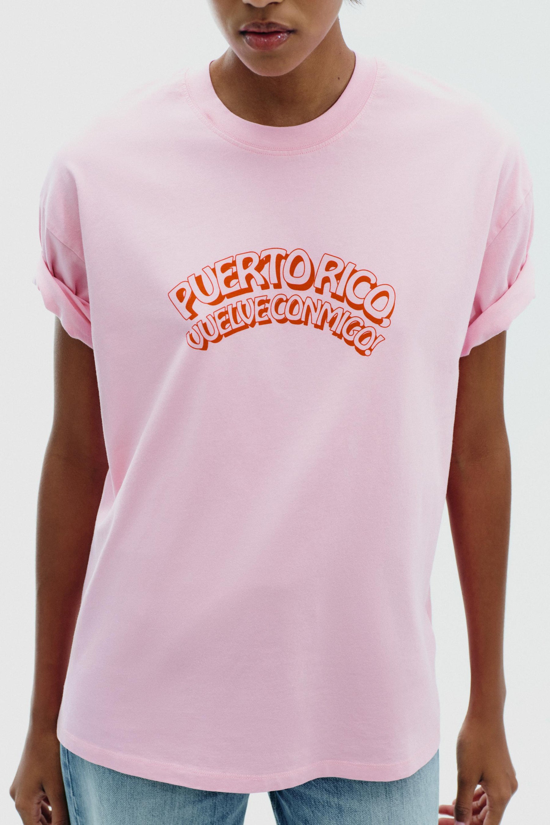 T-Shirt mit Wascheffekt und Aufdruck