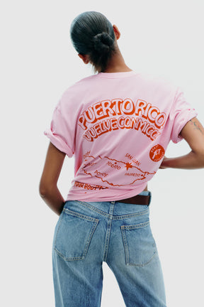 T-Shirt mit Wascheffekt und Aufdruck