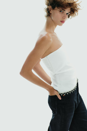 Trägerloses Juwelen-Top