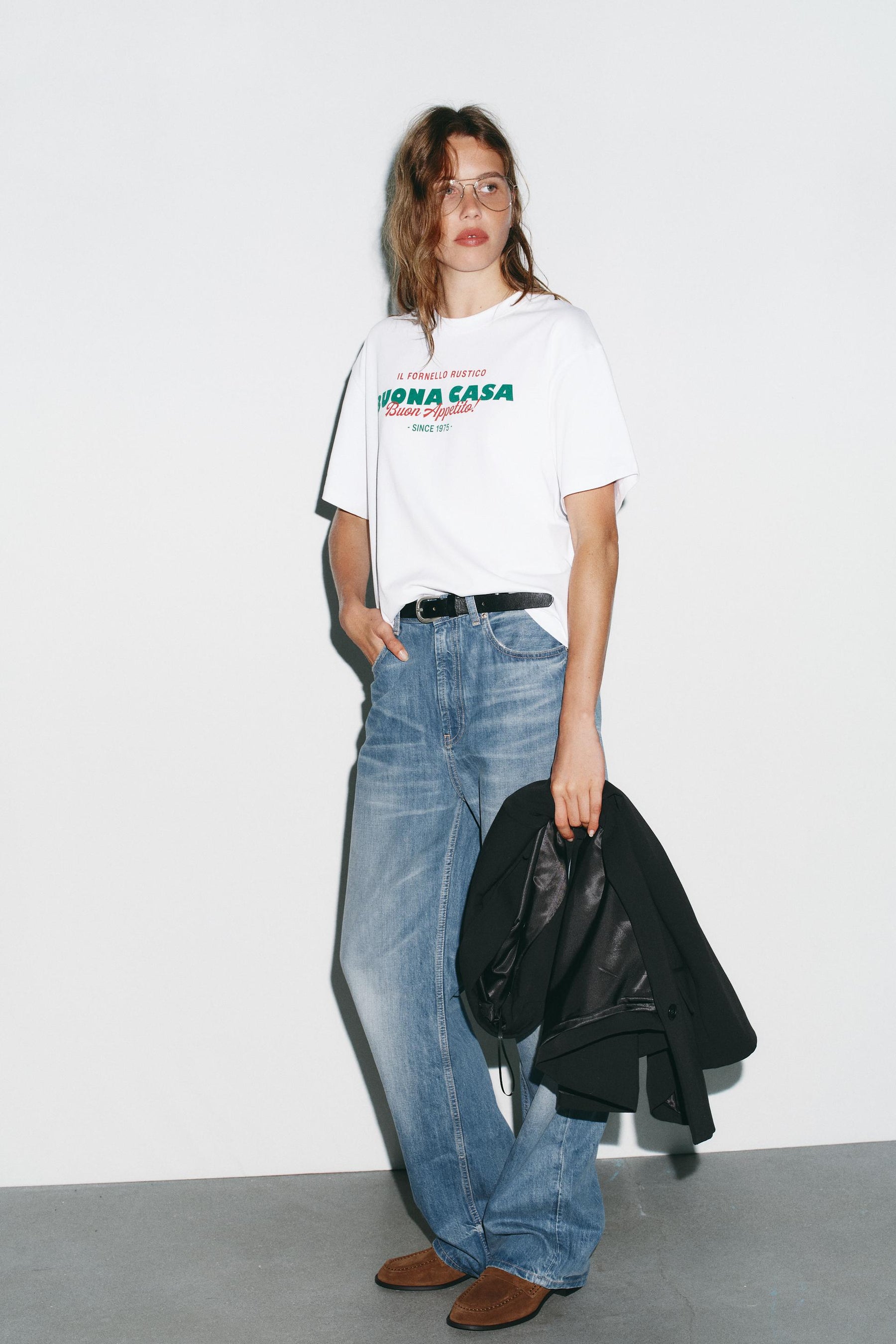 T-Shirt mit Textaufdruck