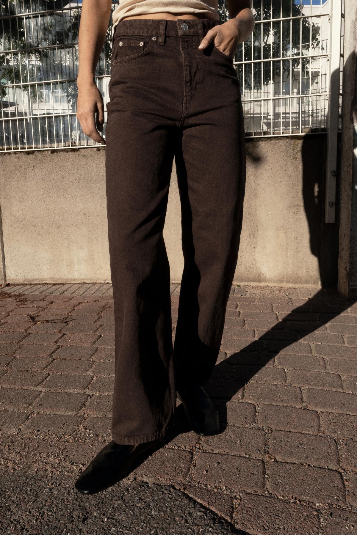 Mom-Jeans mit hohem Bund