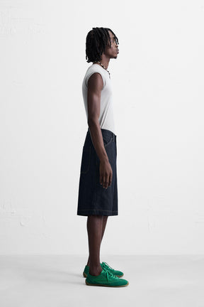 BAGGY FIT DENIM BERMUDA SHORTS WITH STITCHING - Image 4