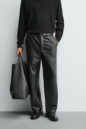 Faux Leather Relaxed Pants