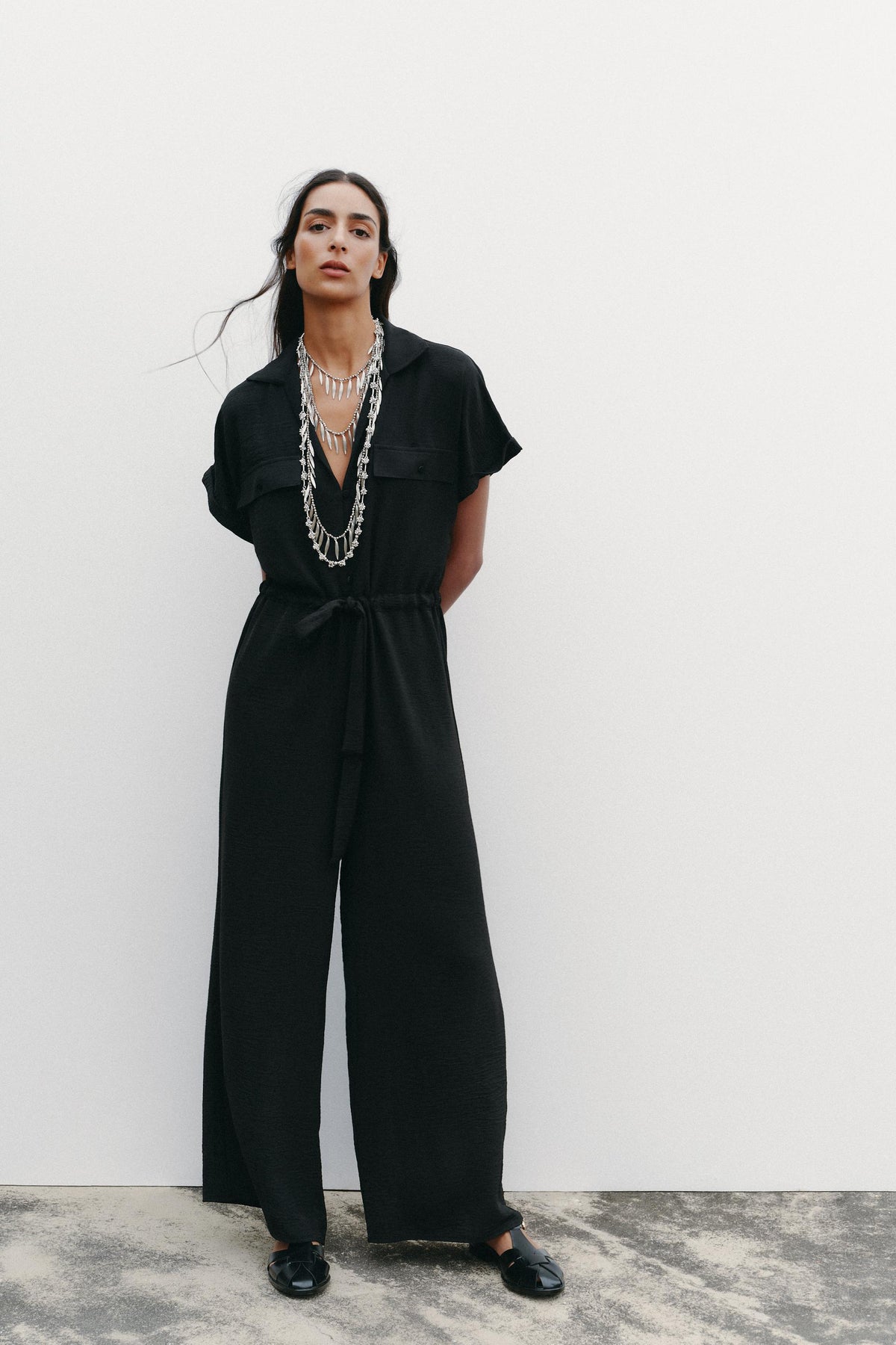 FLOWING JUMPSUIT WITH POCKETS - Image 1