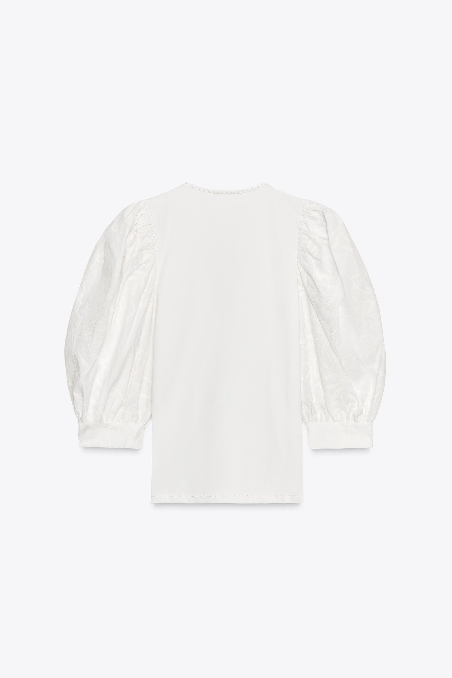 Bestickter Blumen-Puffärmel