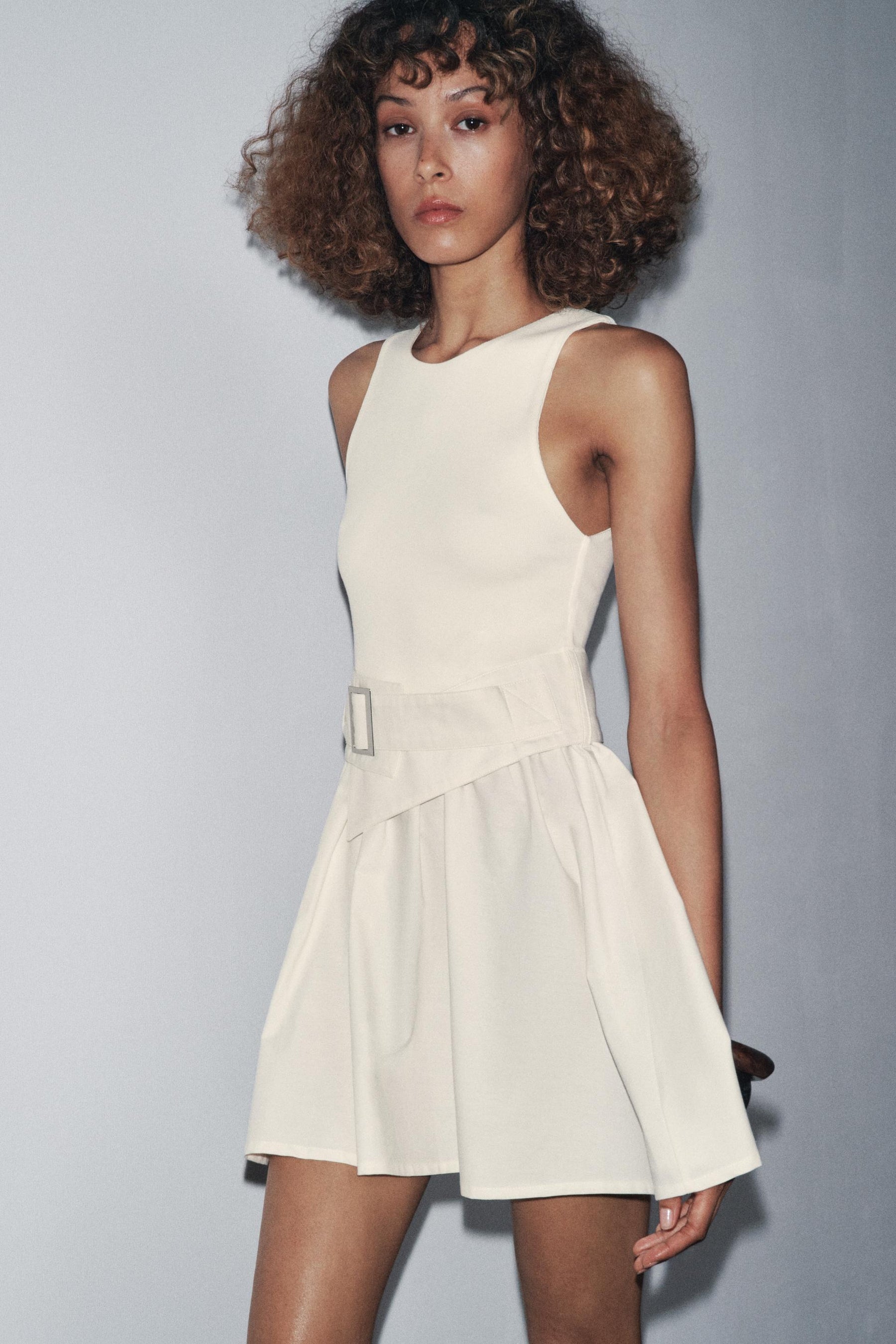 Twillkleid mit Gürtel