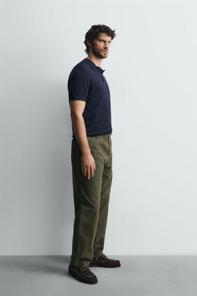 VISCOSE BLEND KNITTED POLO SHIRT - Image 4