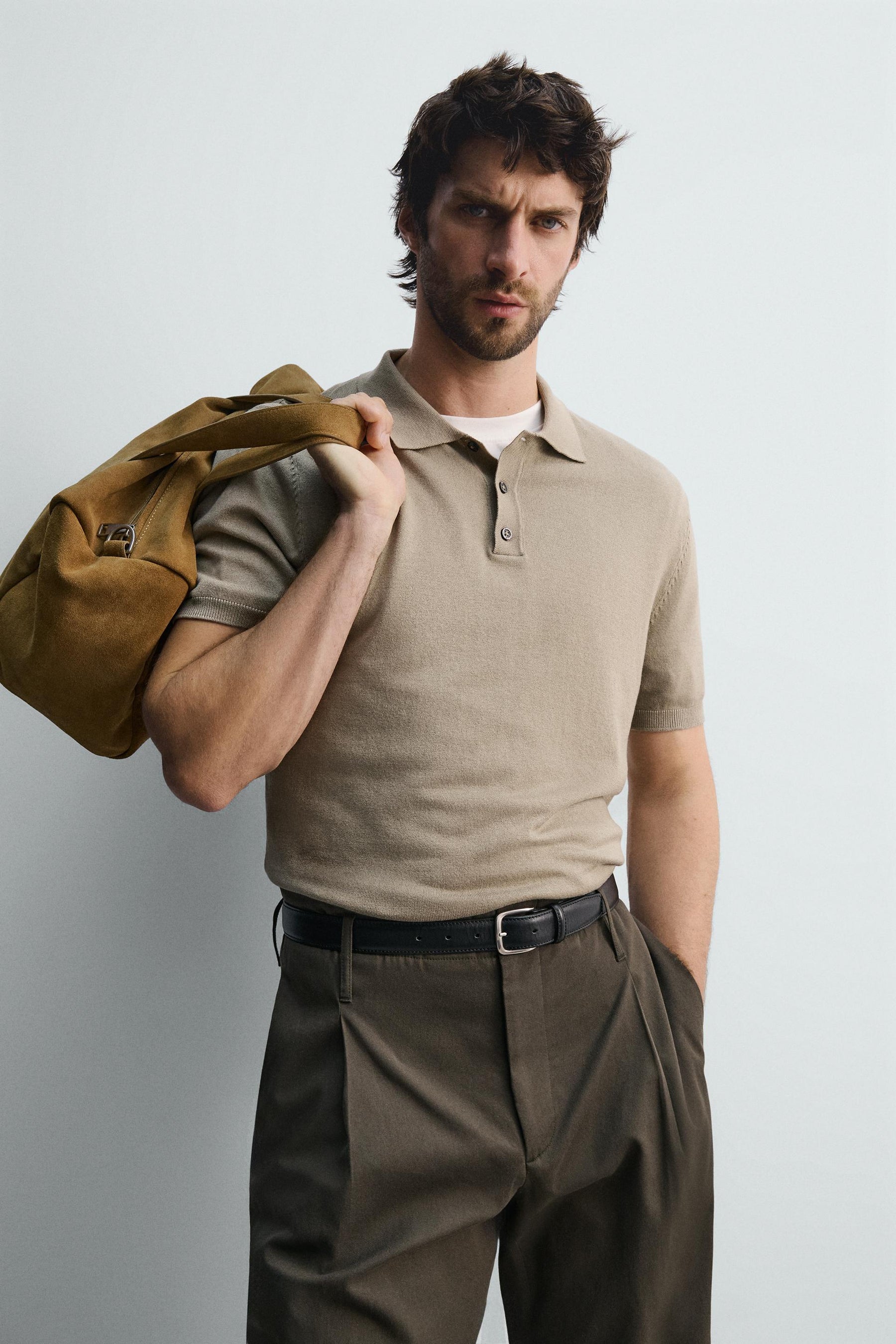 VISCOSE BLEND KNITTED POLO SHIRT - Image 4