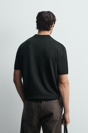VISCOSE BLEND KNITTED POLO SHIRT - Image 3