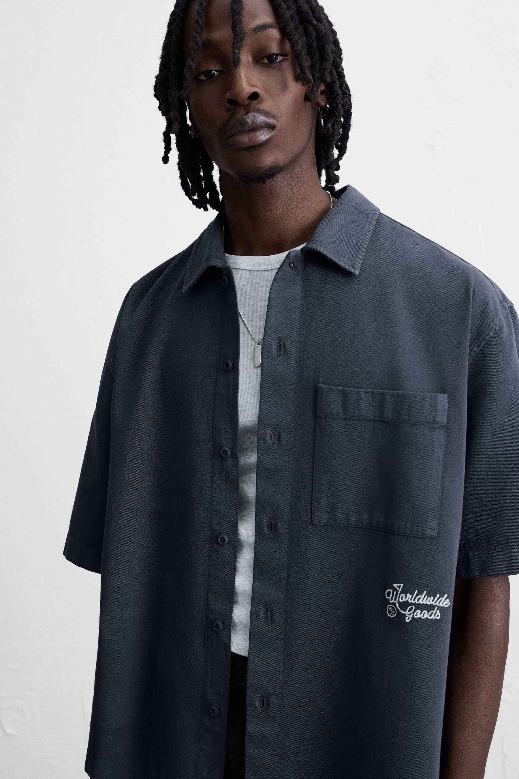 EMBROIDERED TEXTURED OVERSHIRT - Image 6