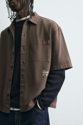EMBROIDERED TEXTURED OVERSHIRT - Image 5