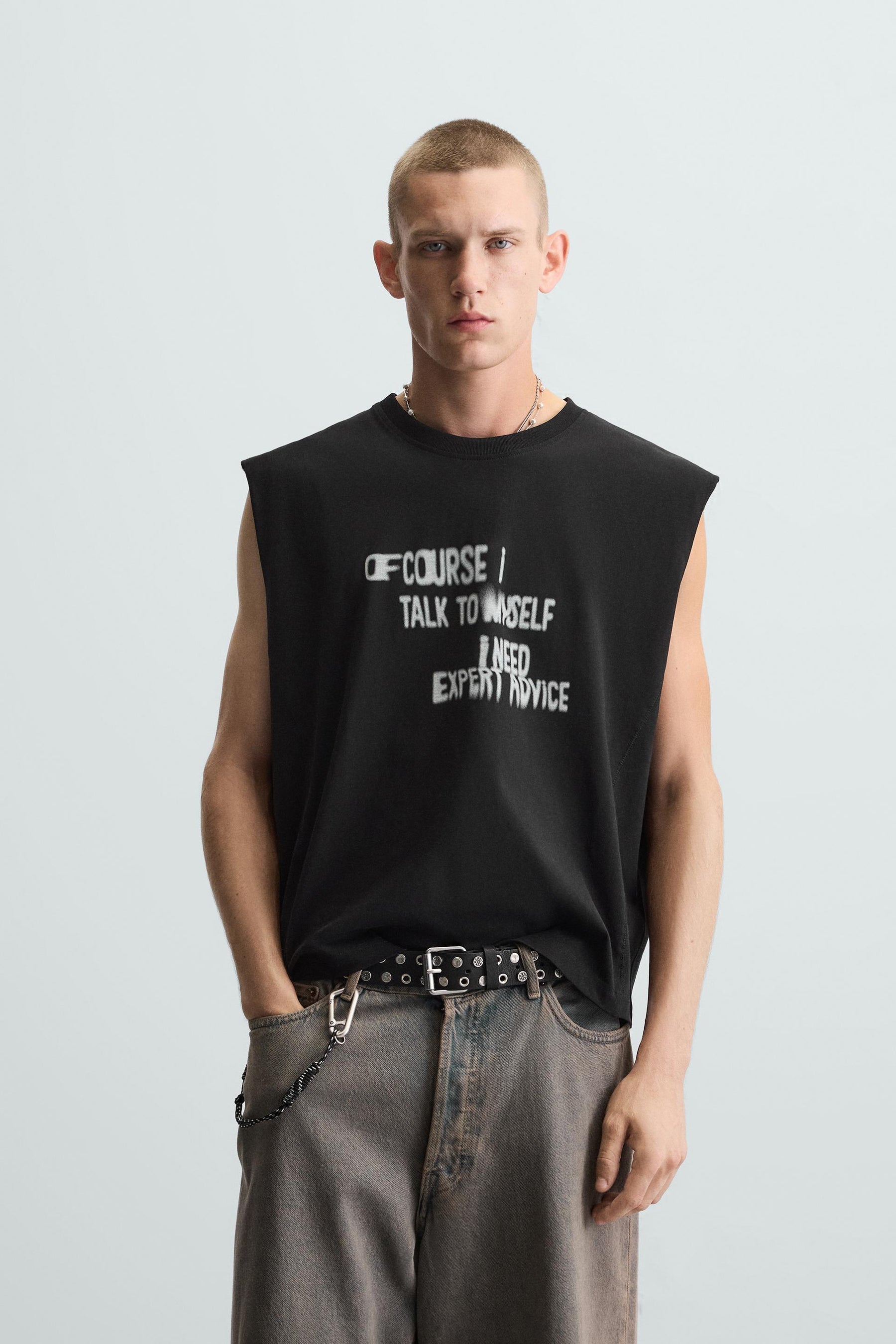 SLOGAN PRINT TANK TOP - Image 2