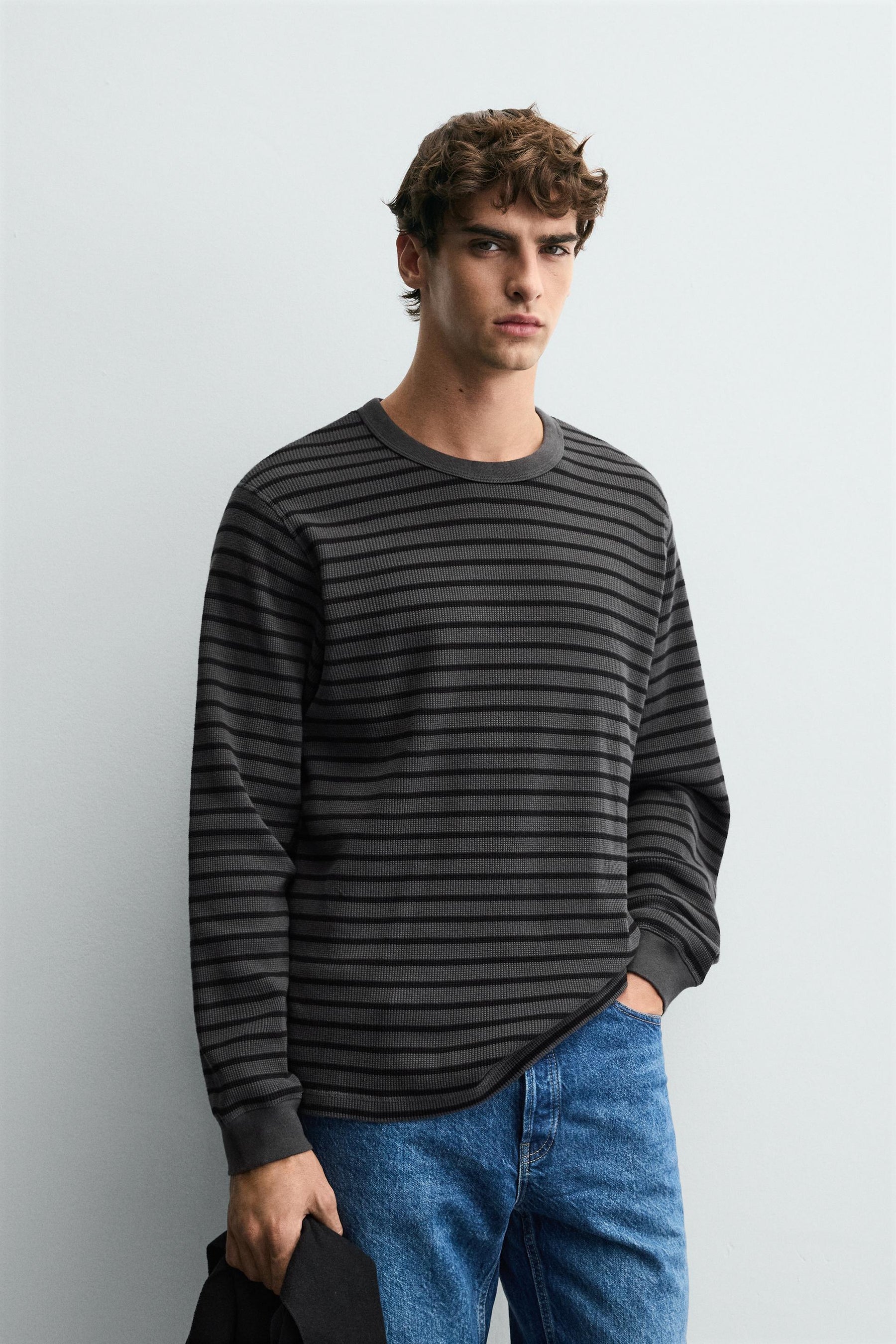 BASIC WAFFLE-KNIT T-SHIRT - Image 2