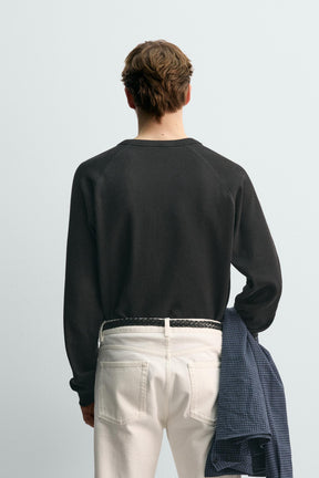 AARON LEVINE X WAFFLE-KNIT STRUCTURED T-SHIRT - Image 3