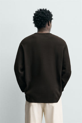 WAFFLE-KNIT TEXTURE T-SHIRT - Image 3