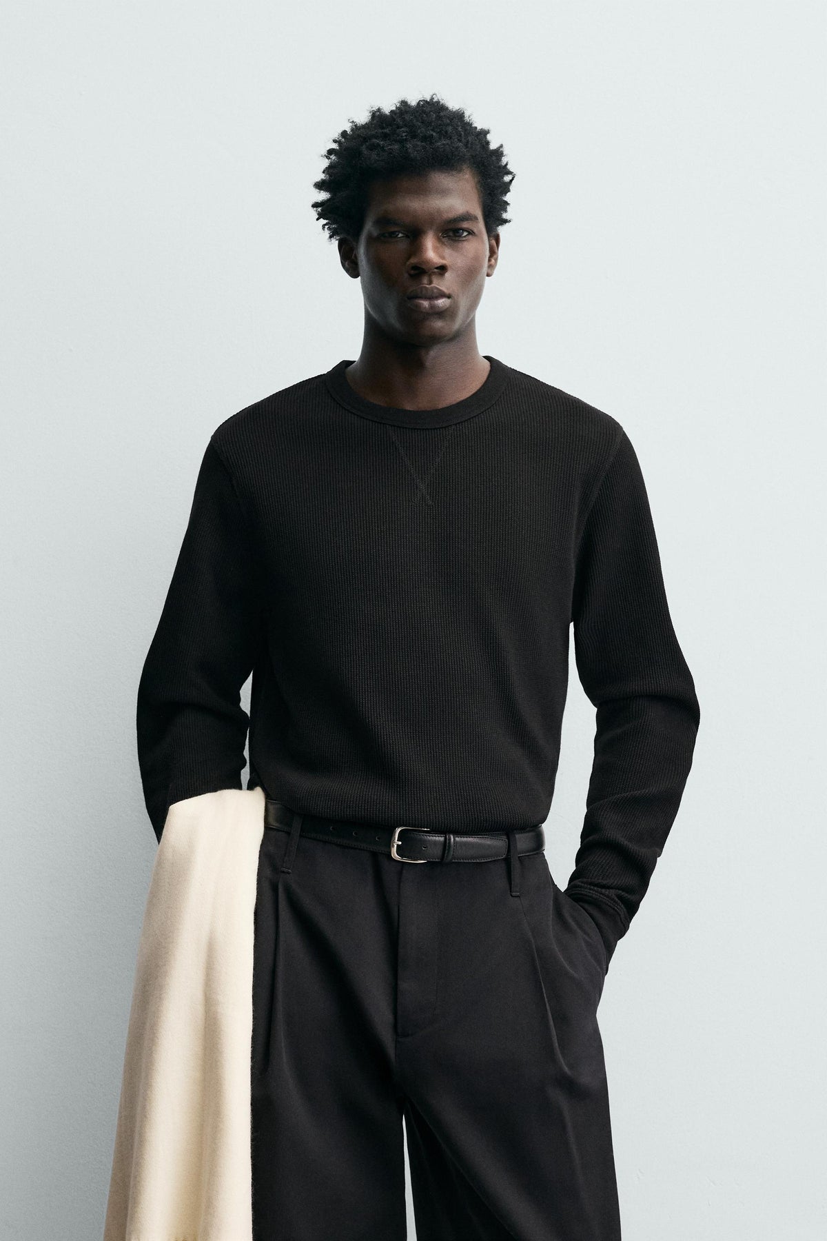 WAFFLE-KNIT TEXTURE T-SHIRT - Image 2