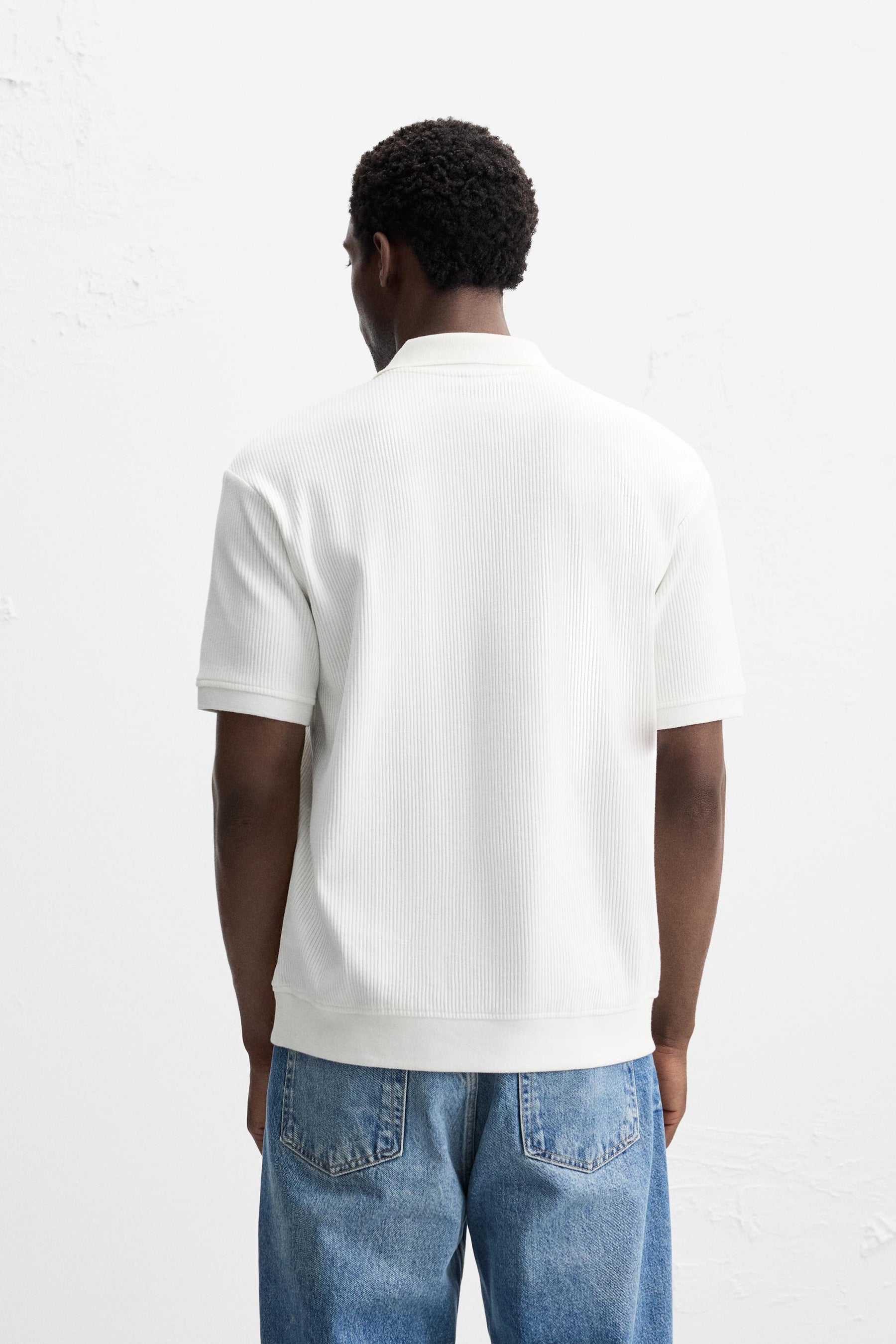VERTICAL TEXTURED POLO SHIRT - Image 3
