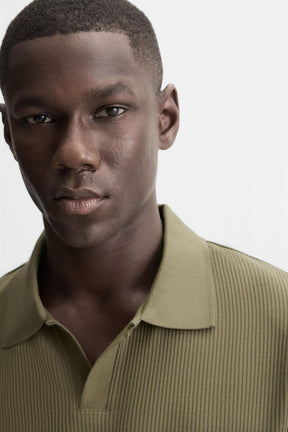 VERTICAL TEXTURED POLO SHIRT - Image 5