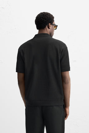 VERTICAL TEXTURED POLO SHIRT - Image 3