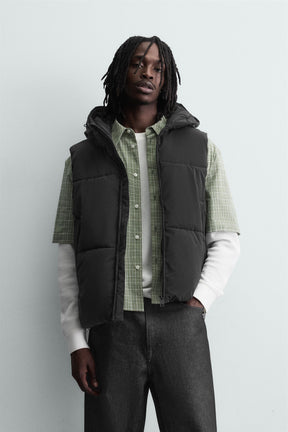 RUBBERISED PUFFER GILET - Image 2